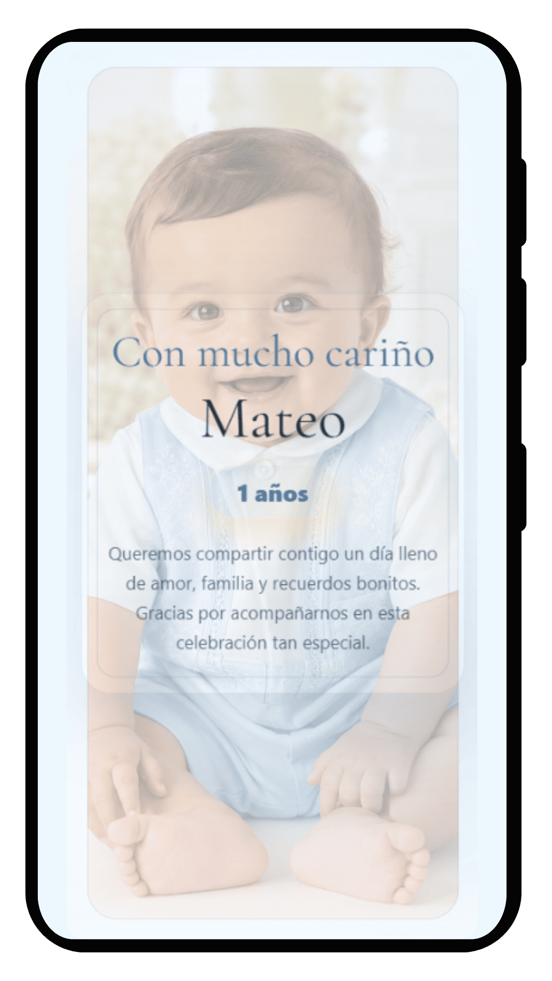 Invitación digital de cumpleaños, modelo Tierno Momentos
