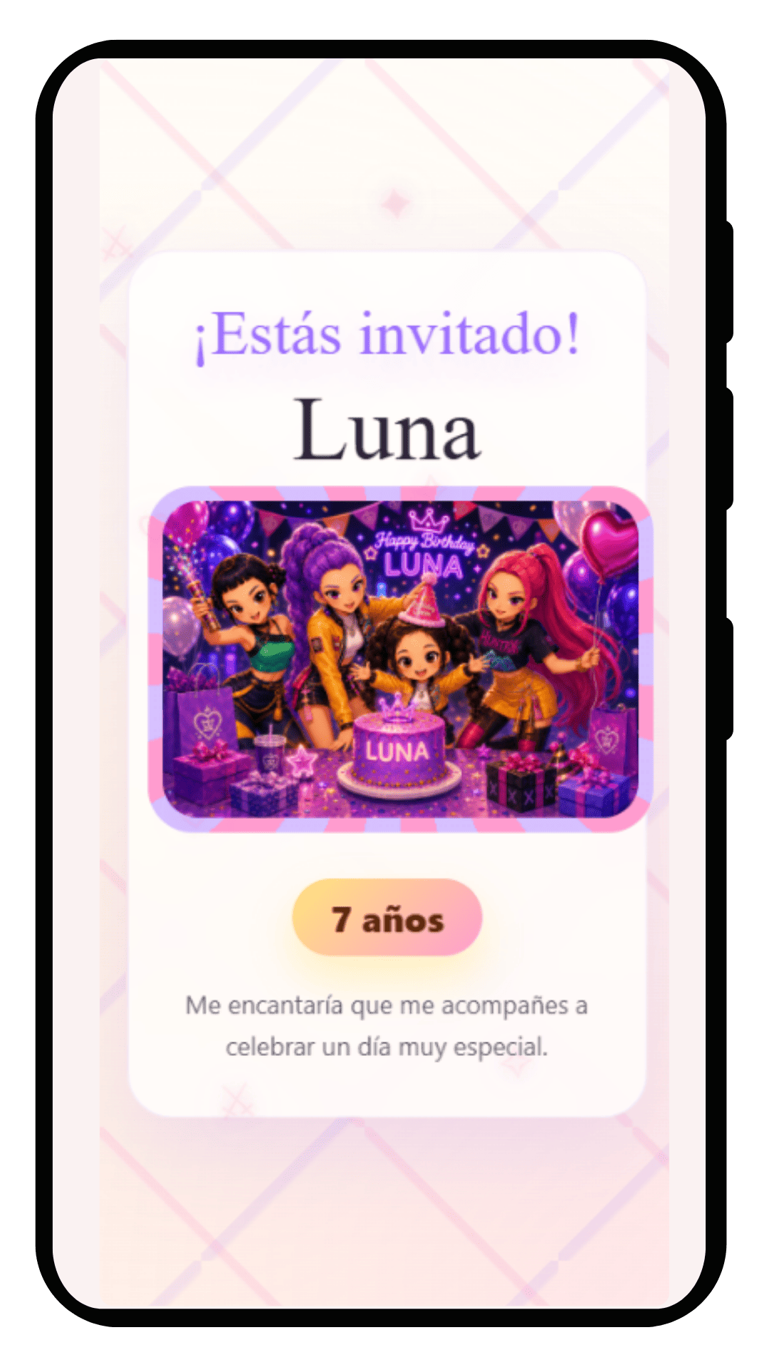 Invitación digital de cumpleaños, modelo Mundo Interactivo