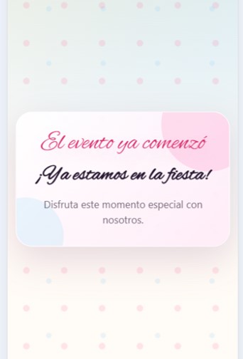 Invitación mientras el evento está en curso