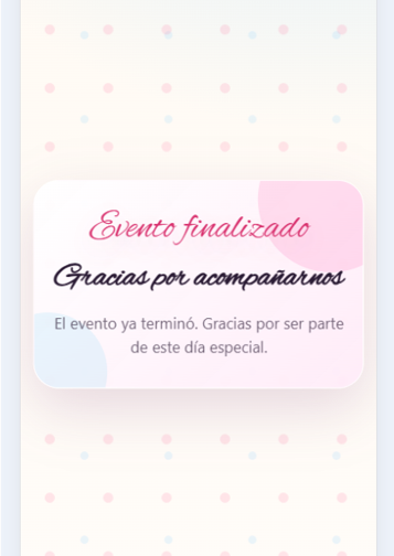 Invitación después de finalizar el evento