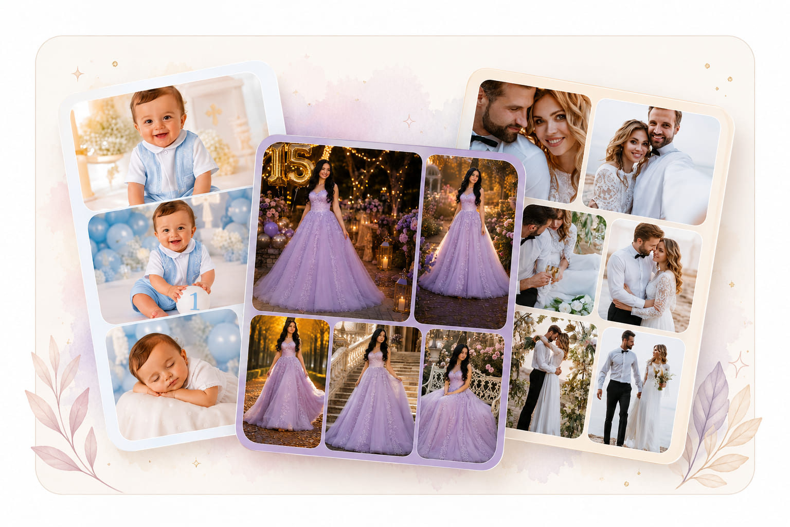 Galerías de fotos en distintos modelos de invitación