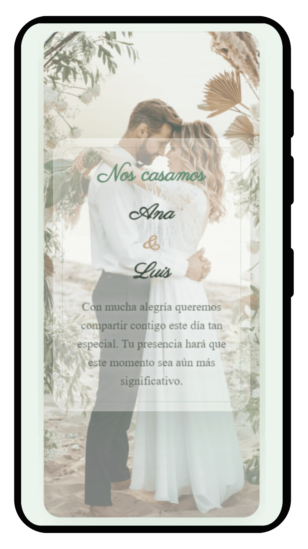 Invitación digital de boda, modelo Boda Contemporánea