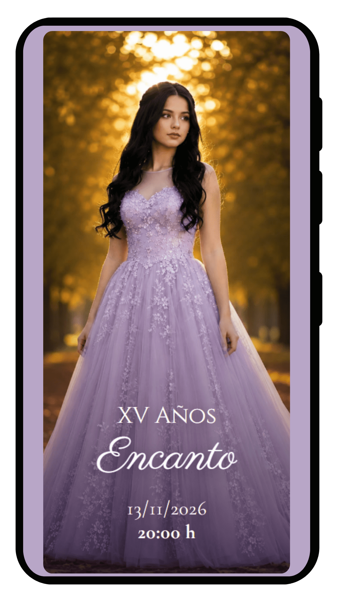 Invitación digital de XV años, modelo Encanto